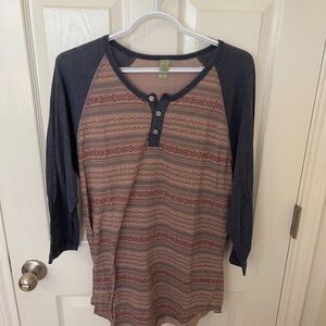 Urban Outfitters Striped Henley Long Sleeve